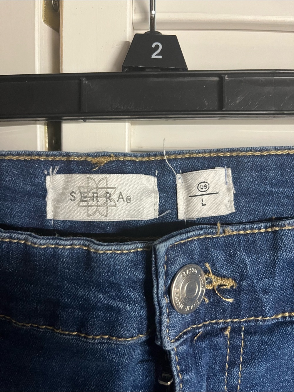 Vintage Serra Blue Denim Skirt with Front Button - Picture 5 of 9